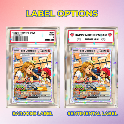Mother’s Day Funny Custom Pokémon Card - Personalized Pokemon Card  for Food Guardian Mom - Anime Style Customizable Gift from Husband, Son & Daughter - CPC-88