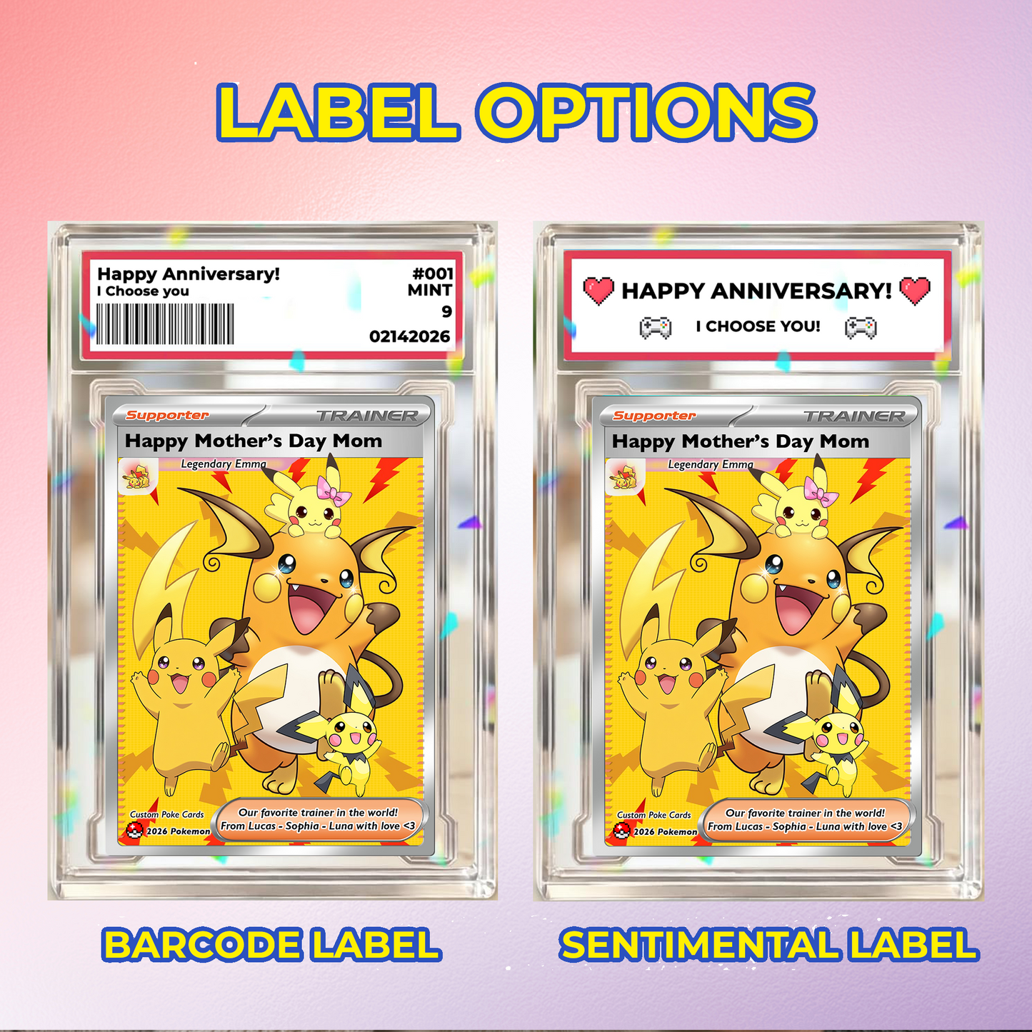 Funny Mother’s Day Personalized Pokemon Card - Custom Pokémon Card for Trainer Mom - Customizable Character Gift from Supporter, Husband, Son & Daughter - CPC-78.A