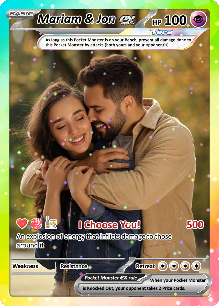 Custom Pokémon Cards with Anime Picture, Personalized Poke Cards Animated Style Gifts for Him and Her - CPC-04