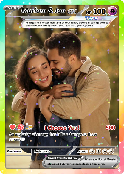 Custom Pokémon Cards with Anime Picture, Personalized Poke Cards Animated Style Gifts for Him and Her - CPC-04