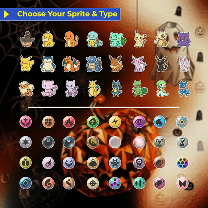 Family Halloween Custom Pokémon Cards with Anime Picture, Personalized Pokemon Cards, Animated Gifts for Family Memebers - CPC-hlw-02