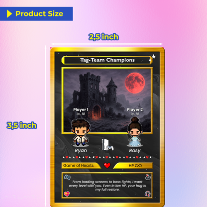 80s Pixel Characters Custom Pokemon Card - Personalized Poke Card by Art Characters - Customizable Gift for Him & Her - CPC-42.B