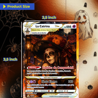 Custom Día de los Muertos Pokémon Card | Personalized Day of the Dead Card | La Catrina Gift for Him & Her - CPC-hlw-16