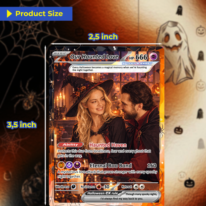 Halloween Personalized Pokemon Cards, Custom Pokémon Cards with Animated Photo, Gifts for Lovers, Husband and Wife - CPC-hlw-04
