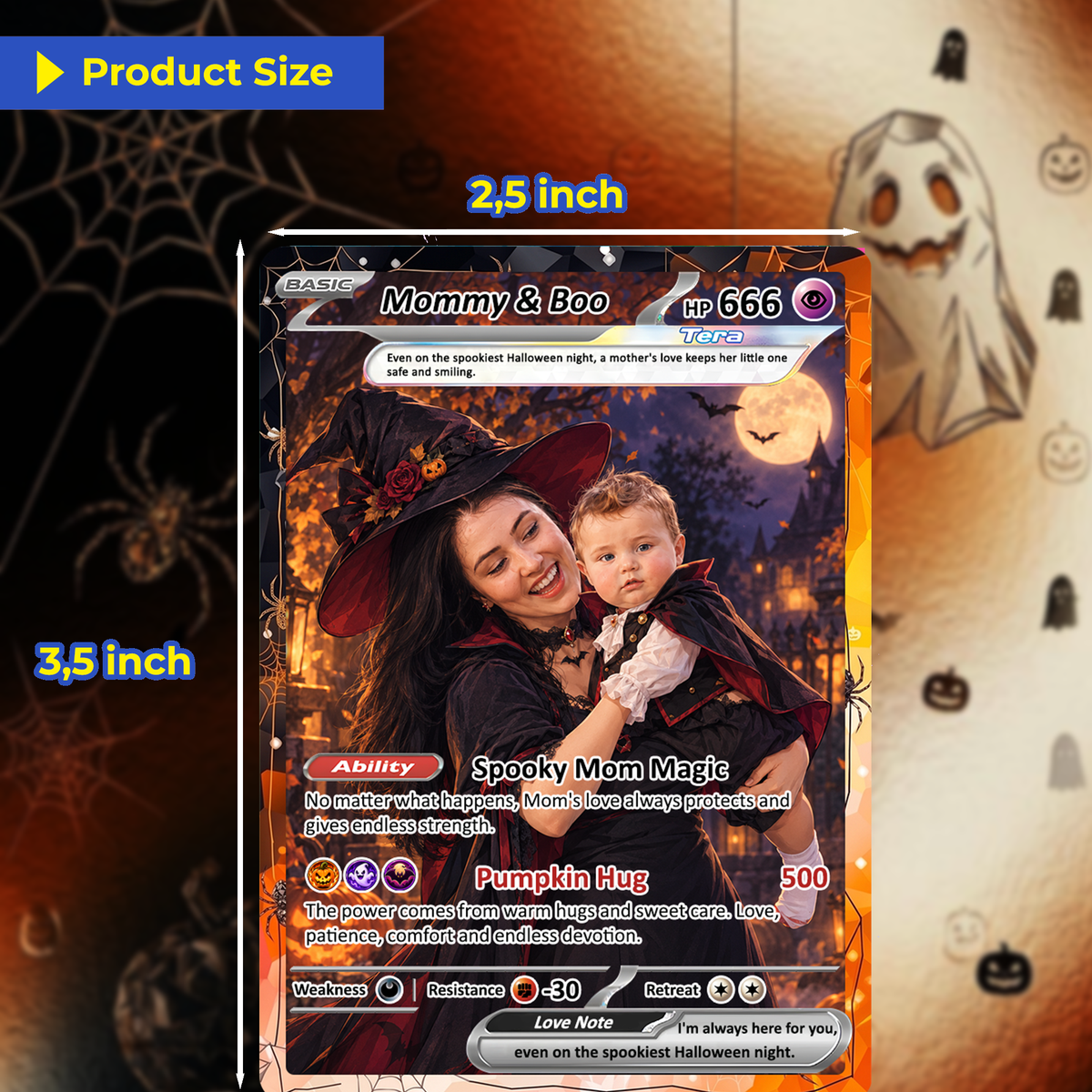Custom Pokémon Card for Girlfriend & Wife, Halloween Anime Transformation Metal Card, Personalized Romantic Gift for Her, Custom Halloween Gift from Husband & Boyfriend - CPC-hlw-07