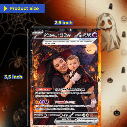 Custom Pokémon Card for Girlfriend & Wife, Halloween Anime Transformation Metal Card, Personalized Romantic Gift for Her, Custom Halloween Gift from Husband & Boyfriend - CPC-hlw-07
