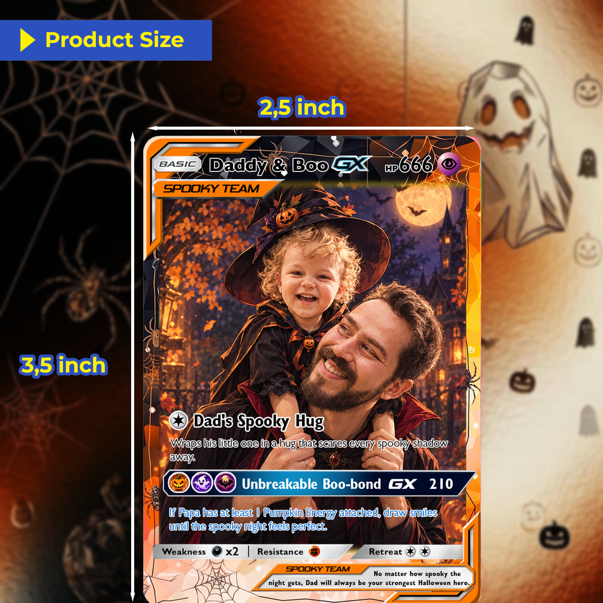 Custom Pokémon Card for Boyfriend & Husband, Halloween Anime Transformation Metal Card, Personalized Romantic Gift for Him, Custom Halloween Gift from Wife & Girlfriend - CPC-hlw-08