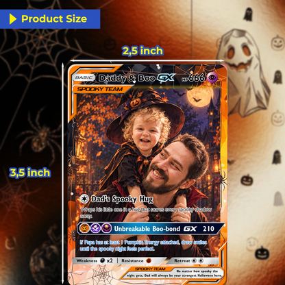 Custom Pokémon Card for Boyfriend & Husband, Halloween Anime Transformation Metal Card, Personalized Romantic Gift for Him, Custom Halloween Gift from Wife & Girlfriend - CPC-hlw-08