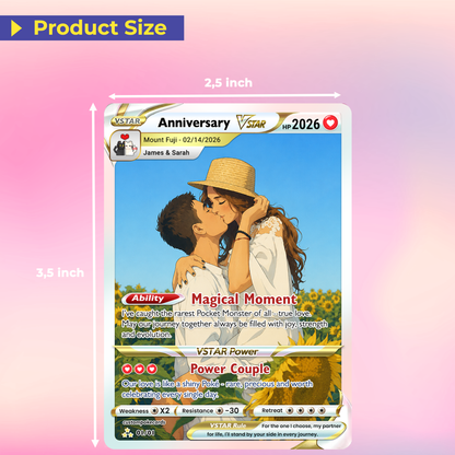 Anime Transformation Custom Pokemon Card - Personalized Poke Card for Couples - Holographic Effect Available - CPC-30.A