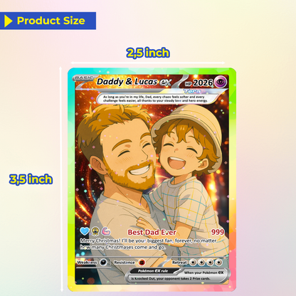 Best Dad Ever Pokemon Card, Custom Pokemon Card  - Anime-Inspired Personalized Pokemon Card for Dad - Perfect Gift for Dad - CPC-53