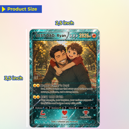 Happy Father's Day Custom Pokémon Card - Anime Styles Personalized Pokémon Card for Dad - Perfect Classic Pokémon Card from Wife & Kids - CPC-112