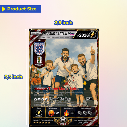 World Cup 2026 Custom Soccer Card, Personalized Football Trading Card, Pokémon-Style Fan Card with Photo, Unique Gift for Soccer Fans - CPC-WC-ENG