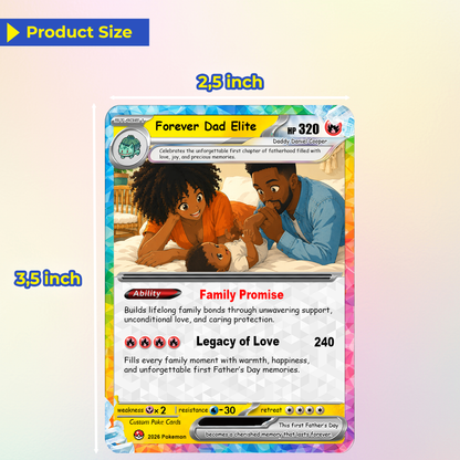 Custom Pokémon Card for First Father’s Day - Comic Anime Style Personalized Pokémon Card for New Dads - Perfect Gift for First-Time Dads- CPC-128