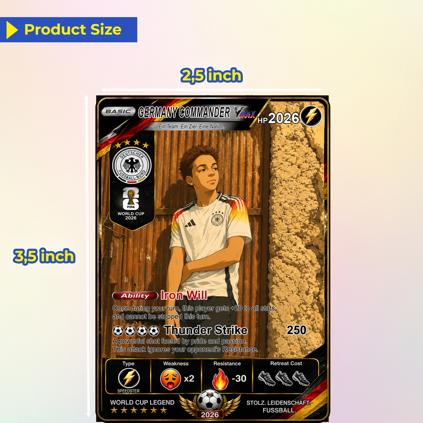 World Cup 2026 Custom Soccer Card, Personalized Football Trading Card, Pokémon-Style Fan Card with Photo, Unique Gift for Soccer Fans - CPC-WC-GER