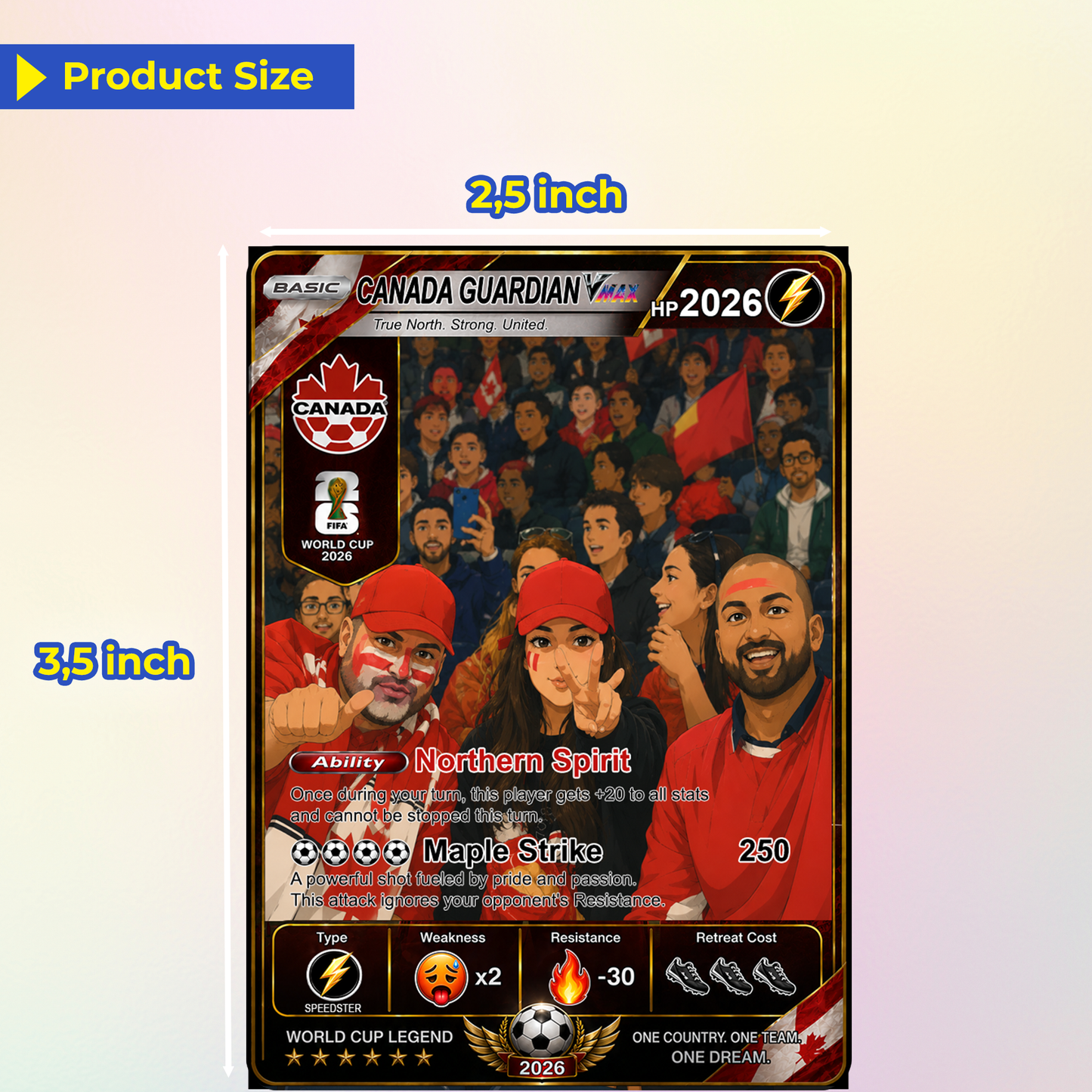 Personalized Football Trading Card, World Cup 2026 Custom Soccer Card, Pokémon-Style Fan Card with Photo, Unique Gift for Soccer Fans - CPC-WC-CAN