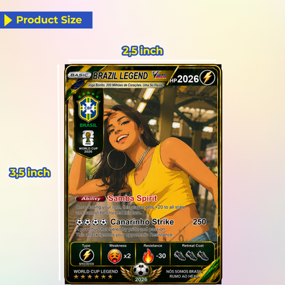 Personalized World Cup 2026 Soccer Card, Custom Football Trading Card, Pokémon-Style Fan Card with Photo, Unique Gift for Soccer Fans - CPC-WC-BRA