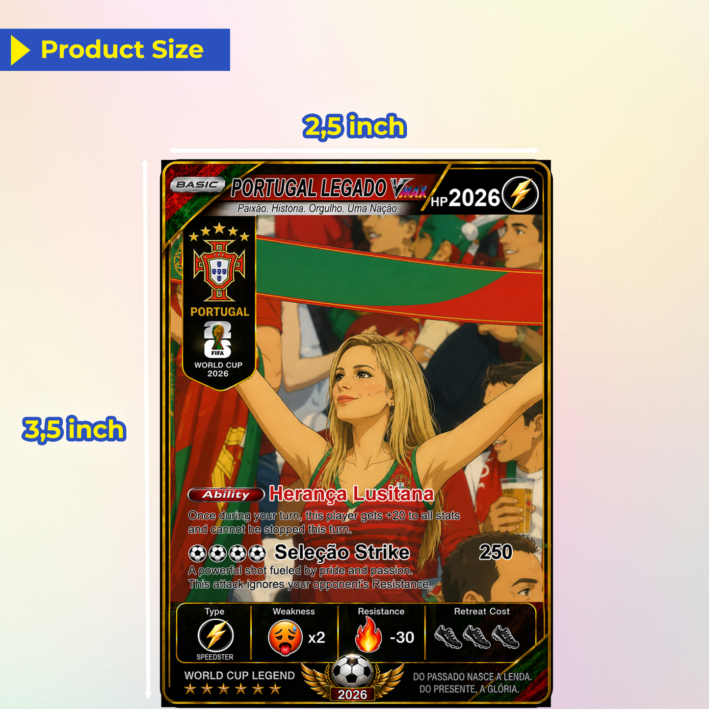 Personalized Football Trading Card, World Cup 2026 Custom Soccer Card, Pokémon-Style Fan Card with Photo, Unique Gift for Soccer Fans - CPC-WC-POR