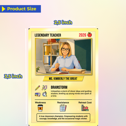Custom Pokemon Cards Teacher Appreciation with Anime Photo, Change Your Photo to Ghibli Style, Thank You Teacher Gift from Parents & Students, Personalized Pokemon Cards - CPC-66.A