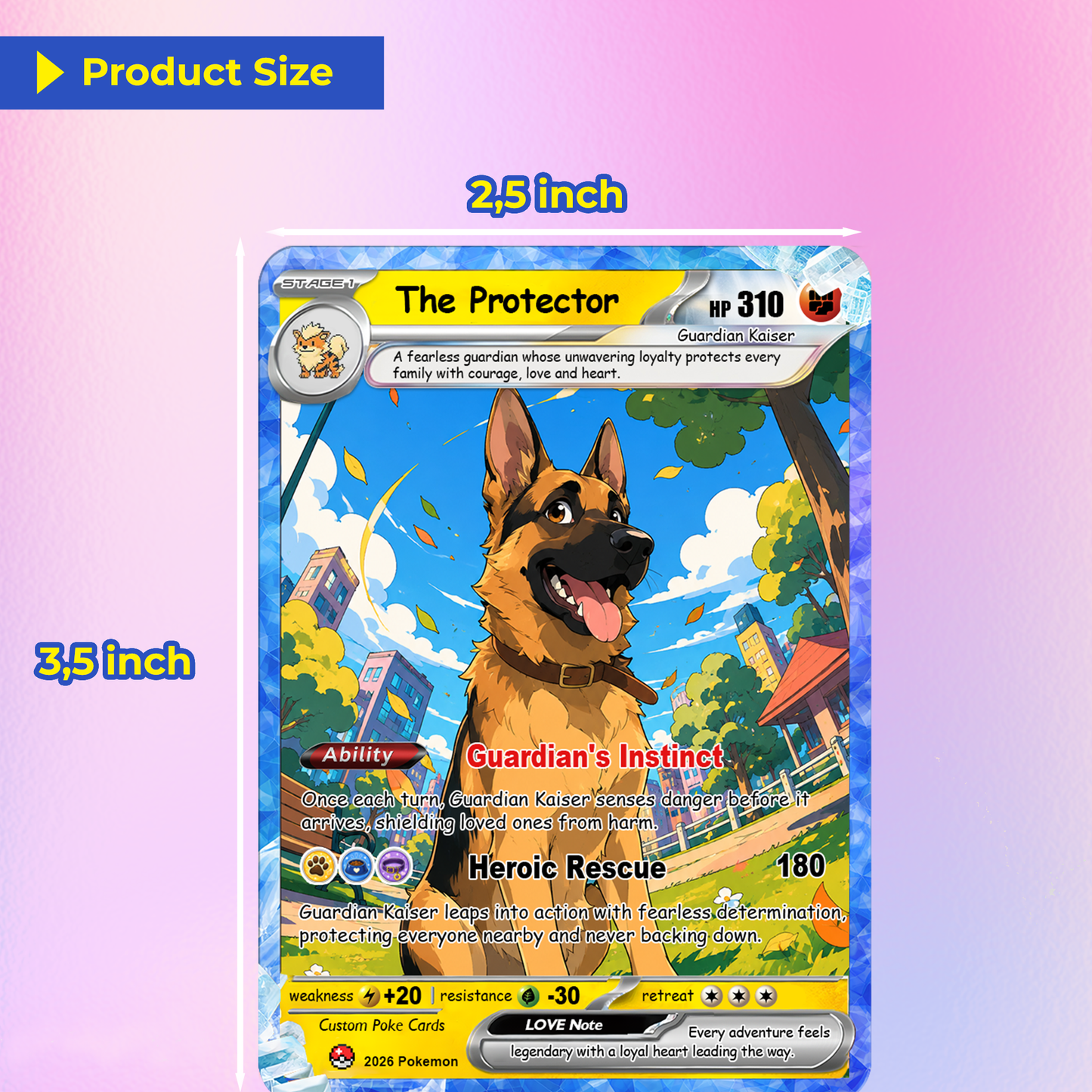 For Pet Lovers Custom Pokémon Card - Personalized Poke Cards by Pet Photo - Unique Gift for Dog Mom, Cat Mom, Dog Dad, Cat Dad - CPC-Pet-03