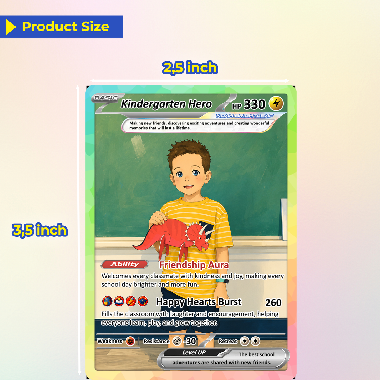 First Day of School Personalized Pokémon Card - Custom Anime Pokémon Card for Kids - Kindergarten Graduation Gift, First Grade Gift from Parents - CPC-BTS-10