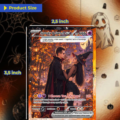 Happy Halloween Custom Pokémon Cards with Animated Photo, Personalized Pokemon Cards, Gifts for Him and Her - CPC-hlw-03