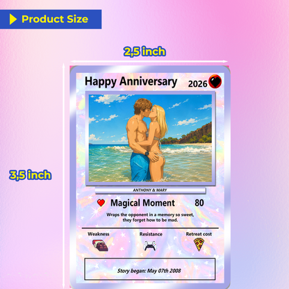 Anime-Inspired Ghibli Aesthetic Pocket Monster Gift - Custom Poke Card for Couple - Holographic Effect Available - CPC-23