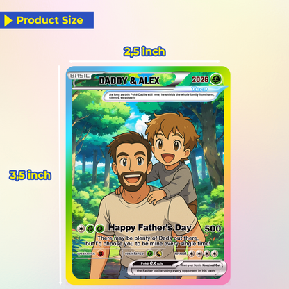 Custom Pokemon Card  - Anime-Inspired Personalized Pokemon Card for Dad - Personalized Poke Card Custom Gift for Dad - CPC-17
