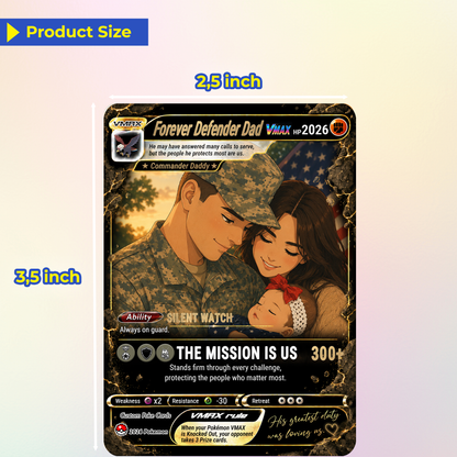 Special Edition Custom Pokémon Card for Military Dad - Father’s Day Personalized Pokémon Card for The Army Dad - Comic Anime Customizable Gift from Wife, Son & Daughter - CPC-142