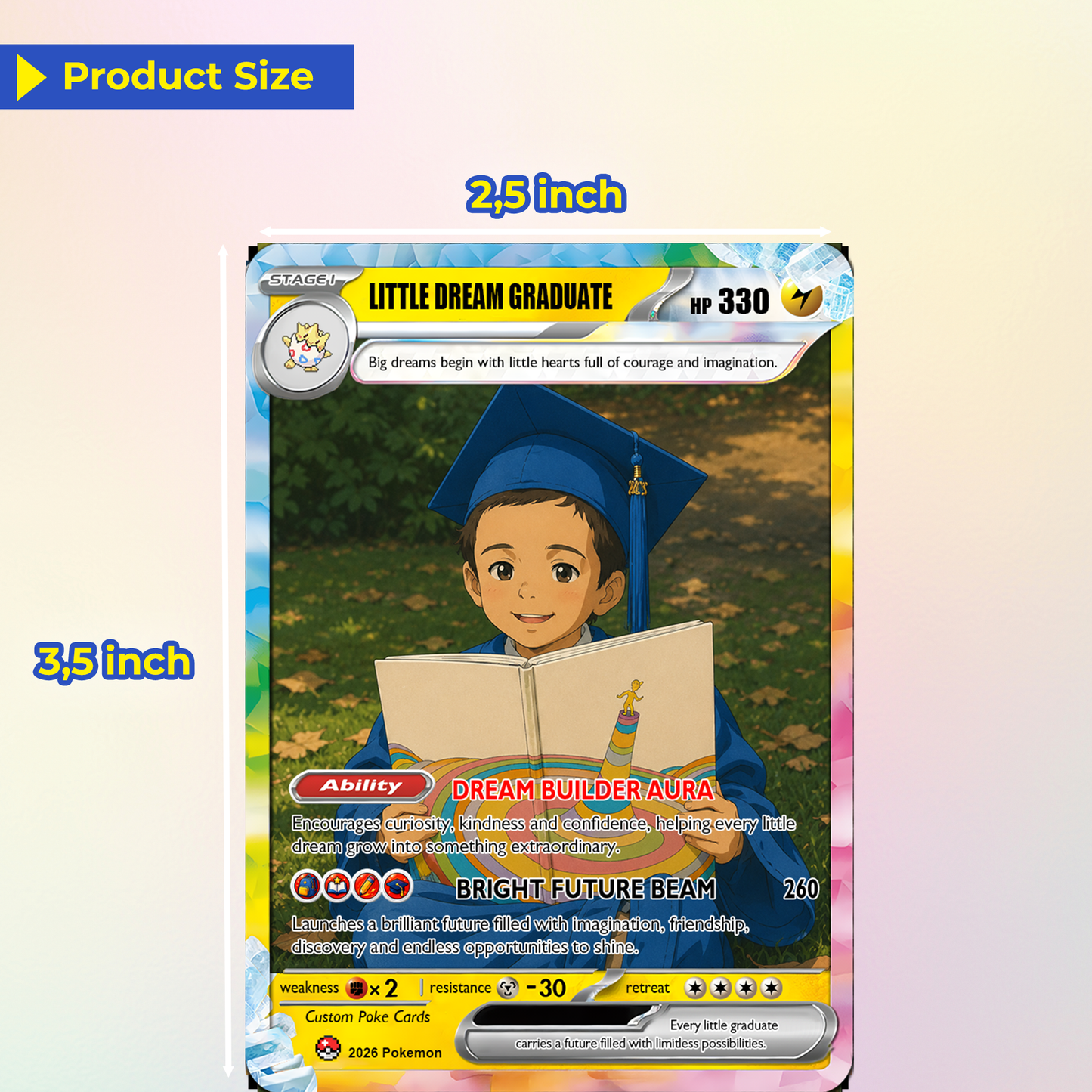 Graduation Gift for Kindergarten Boy and Girl, Kindergarten Graduate Personalized Pokémon Card, Kindergarten Graduation Custom Pokémon Card - First Day of School Gift - CPC-BTS-17