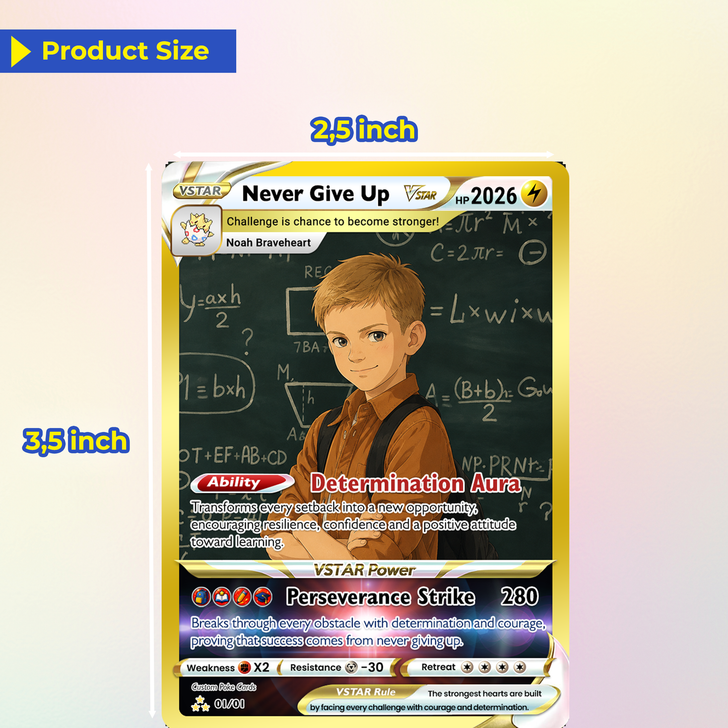 Personalized Pokémon Card - Back to School Custom Pokémon Card with Anime Picture for Kids, Students - First Day of School Gift from Parents - CPC-BTS-19