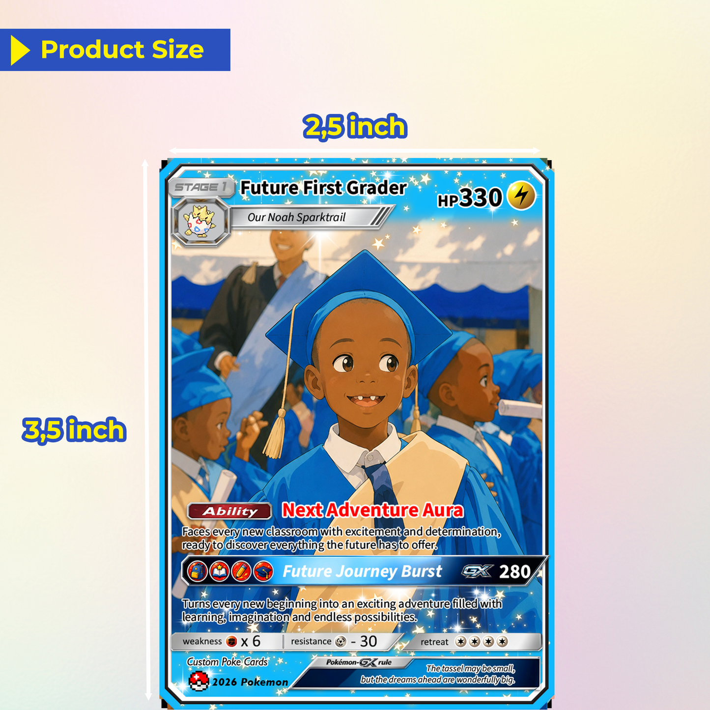 Kindergarten Graduate Personalized Pokémon Card, Kindergarten Graduation Custom Pokémon Card, Graduation Gift for Kindergarten Boy and Girl - First Day of School Gift - CPC-BTS-16