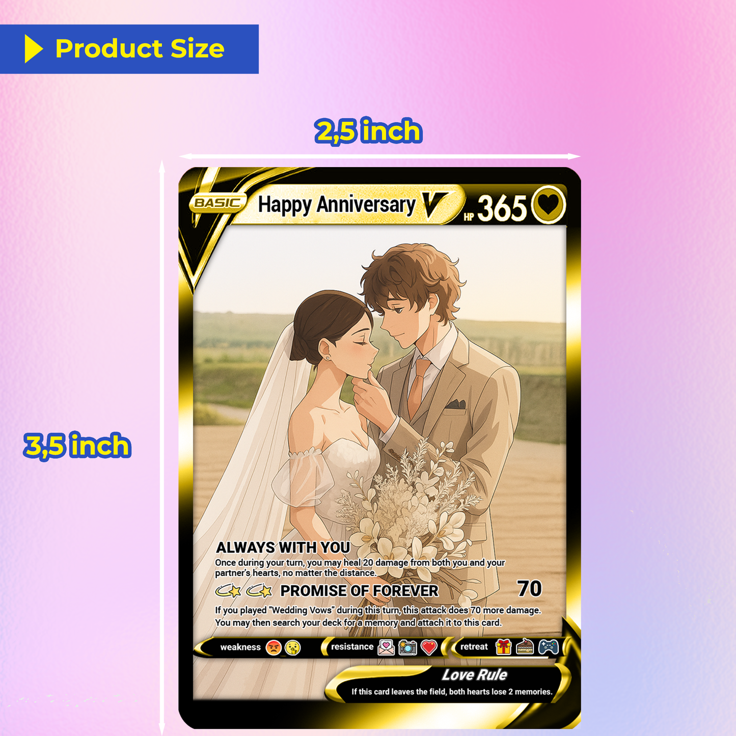 Happy Anniversary Personalized Pokémon Card, Anime Style Custom Pokémon Cards - CPC-03