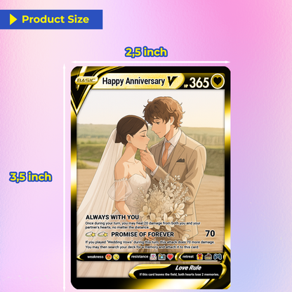 Happy Anniversary Personalized Pokémon Card, Anime Style Custom Pokémon Cards - CPC-03