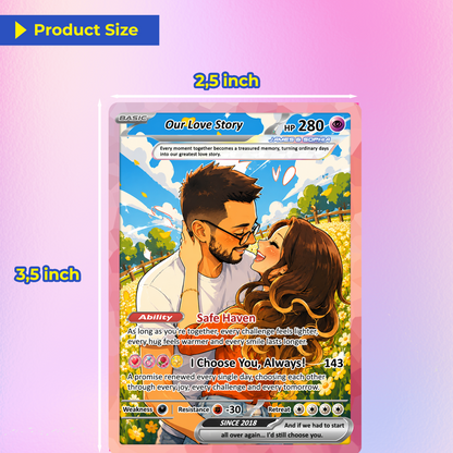 Custom Pokémon Cards with Anime Picture, Personalized Poke Cards Animated Style Gifts for Him and Her - CPC-148