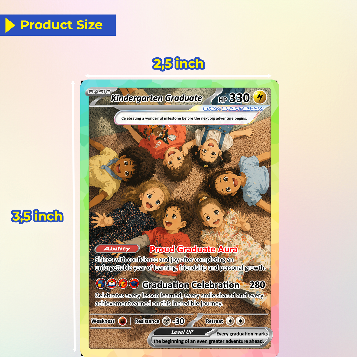 Kindergarten Graduation Custom Pokémon Card, Kindergarten Graduate Personalized Pokémon Card, Graduation Gift for Kindergarten Boy and Girl - First Day of School Gift - CPC-BTS-15