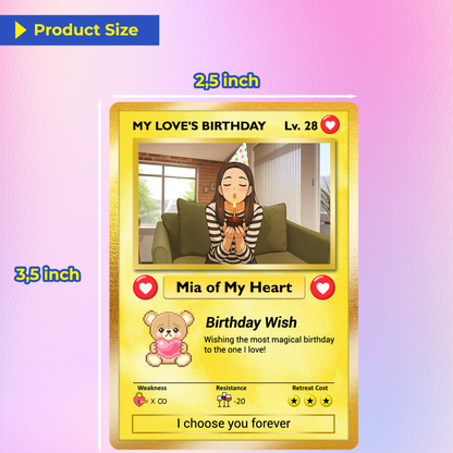 Anime Transformation Personalized Pokemon Card, Birthday Custom Pokemon Card for Couples, Customizable Pokemon Cards for Birthday - CPC-44