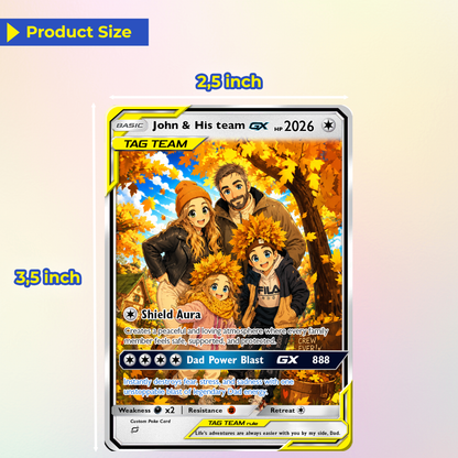 2026 Happy Father's Day Custom Pokémon Card - Comic Anime Style Personalized Pokémon Card for Dad - Perfect Gift for Dad - CPC-115