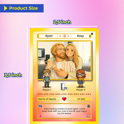 Personalized Pokémon Card with Animated Photo - Custom Pokémon Card for Couple - Customizable Gift for Him and Her - CPC-21.B