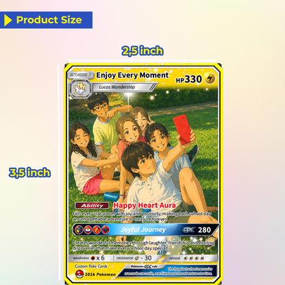 Enjoy Every Moment Custom Pokémon Card - Back to School Personalized Pokémon Card, Animated Gift Card for Kids, Students - First Day of School Gift from Parents - CPC-BTS-21