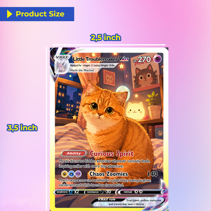 Custom Pokémon Card For Cat Lovers - Personalized Poke Cards with Animated Cat Photo - Unique Gift for Cat Mom, Cat Dad - CPC-Pet-06
