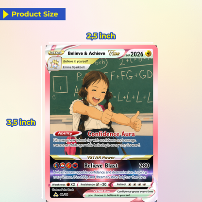 Back to School Custom Pokémon Card - Personalized Pokémon Card with Anime Picture for Kids, Students - First Day of School Gift from Parents - CPC-BTS-18
