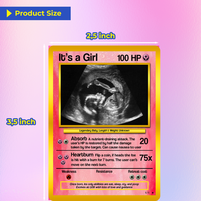 Baby Announcements Custom Pokemon Card, Pregnancy Announcement Personalized Pokemon Card, Custom Poke Card Gift for Him and Her, Birth Announcement Cards - CPC-52