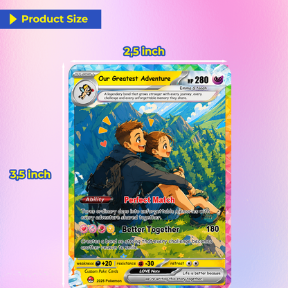 Custom Pokémon Cards with Animated Picture, Personalized Poke Cards by Ghibli & Comic Anime Style, Customizable Pokémon Gift for Him and Her - CPC-151