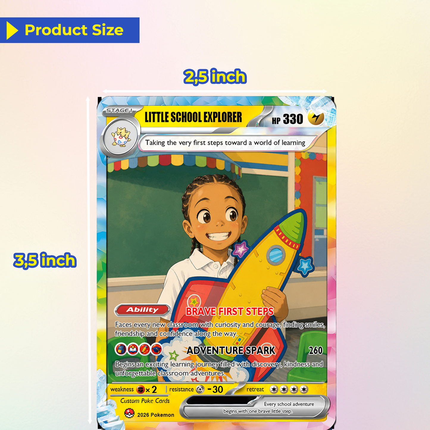 First Day of School Custom Anime Pokémon Card, Personalized Pokémon Card for Kids - Kindergarten Graduation Gift, First Grade Gift from Parents - CPC-BTS-11