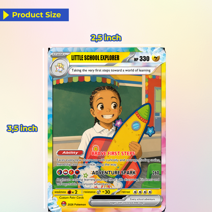 First Day of School Custom Anime Pokémon Card, Personalized Pokémon Card for Kids - Kindergarten Graduation Gift, First Grade Gift from Parents - CPC-BTS-11
