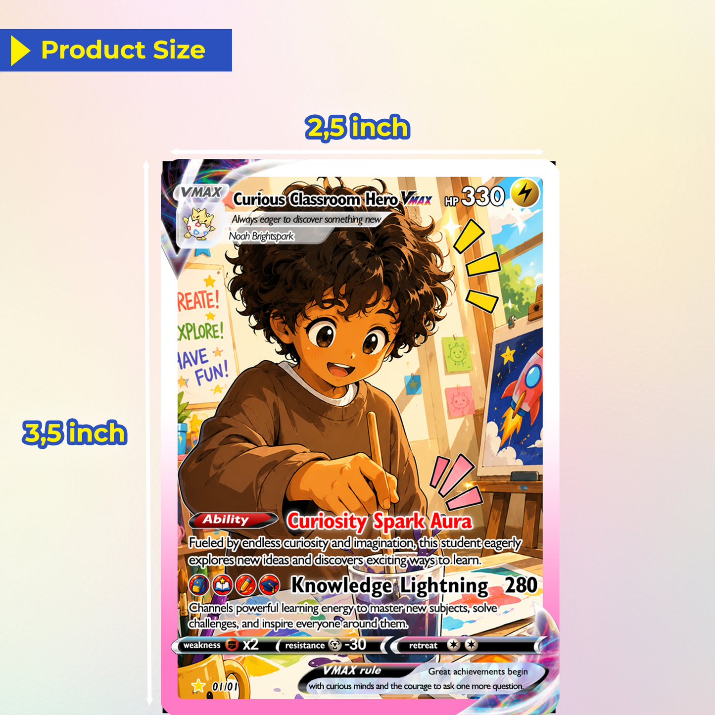 Back to School Personalized Pokémon Card - Custom Pokémon Card with Anime Picture for Kids, Students - First Day of School Gift from Parents - CPC-BTS-02