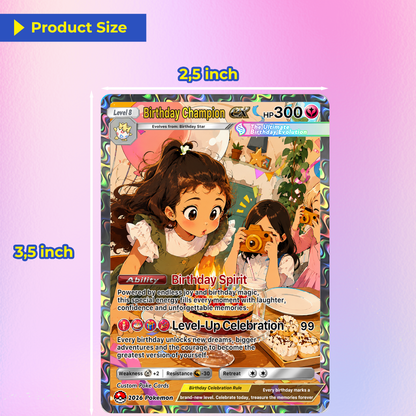 Happy Birthday Custom Pokémon Card - Personalized Pokémon Card for Date of Birth - Customizable Pokémon Gift from Parents, Grandparents for Kids - CPC-DOB-01