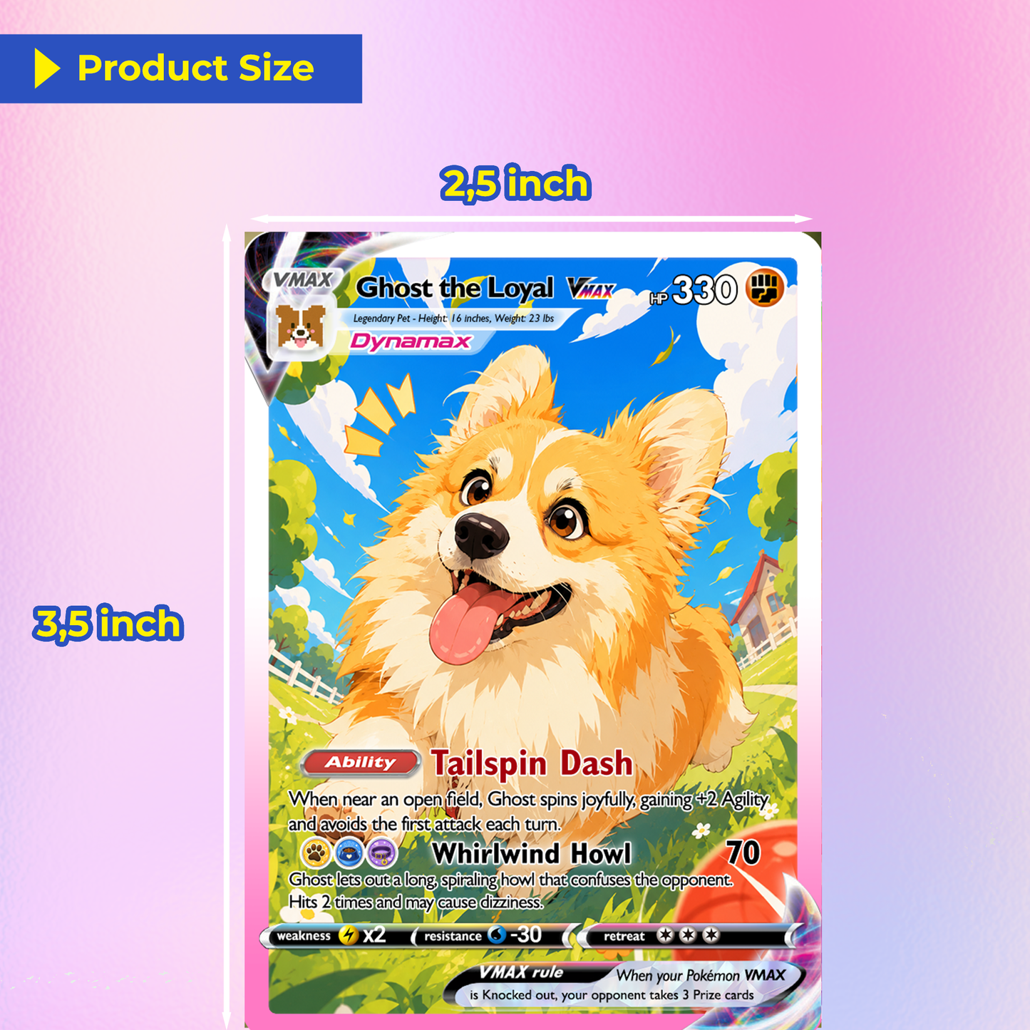 Custom Pokémon Card for Pet Lovers - Personalized Pokemon Card with Pet Photo for Dog Mom, Cat Mom, Dog Dad, Cat Dad - CPC-Pet-01
