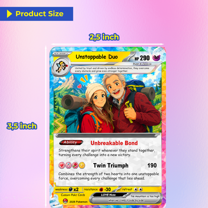 Personalized Poke Cards by Ghibli & Comic Anime Style, Custom Pokémon Cards with Animated Picture, Customizable Pokémon Gift for Him and Her - CPC-152