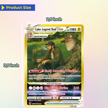 Father's Day Custom Pokémon Card for Fishing Dad - Father’s Day Personalized Pokémon Card for Fishing Lovers - Comic Anime Customizable Gift from Wife, Son & Daughter - CPC-139